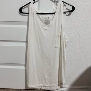Basic white tank top, oversized fit, comfy